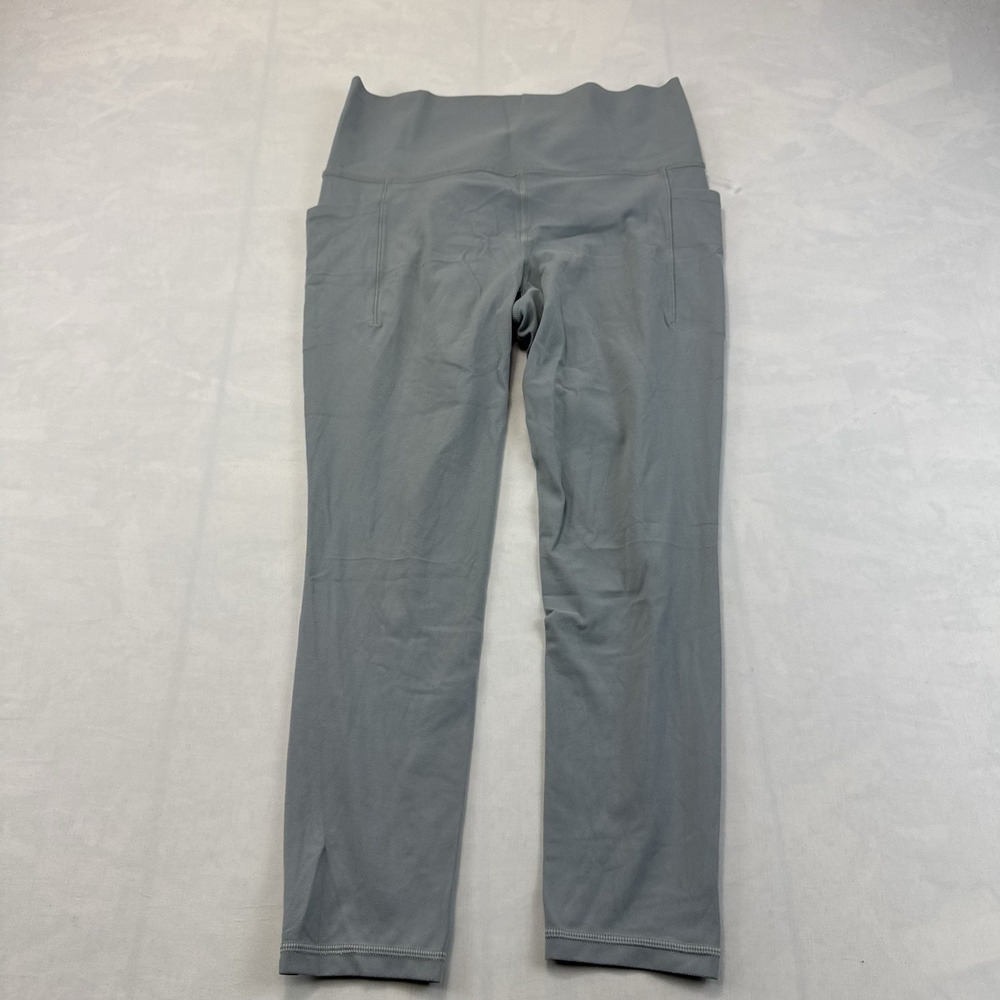 Athleta Womens M Gray Salutation Stash 7/8 Tight Leggings Pockets
